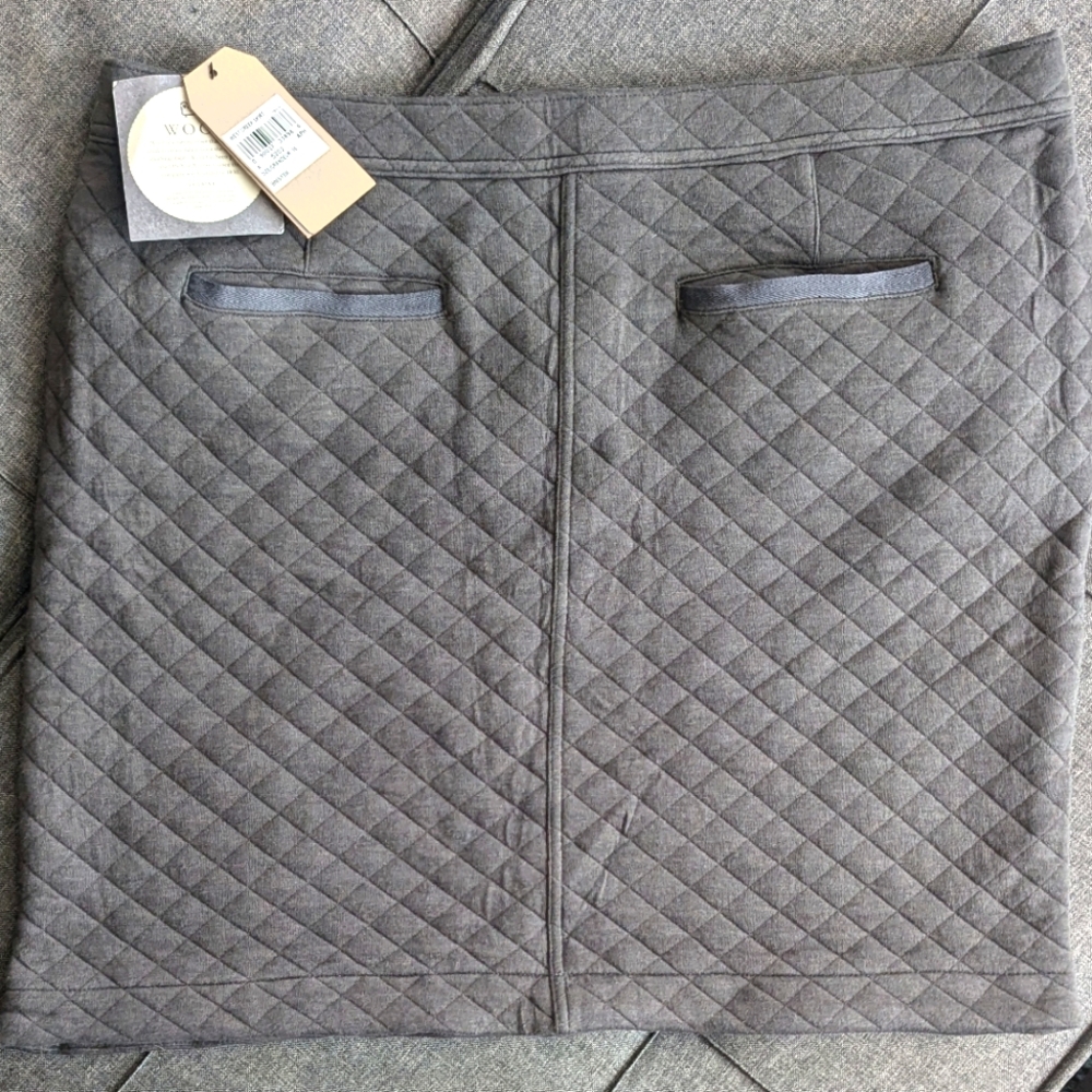 NWT Woolrich gray quilted wool skirt
